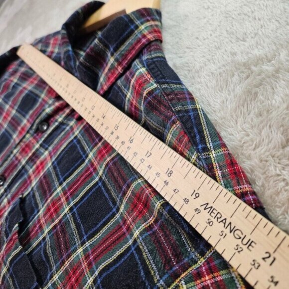 L.L.Bean Flannel Shirt Multicolor Plaid Button-Down Long Sleeve Pocket Men's XL - Picture 5 of 11